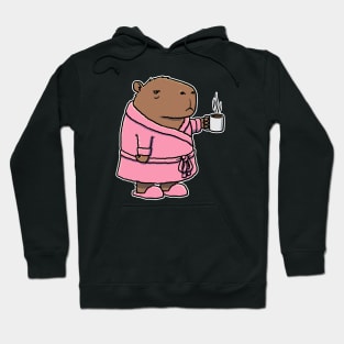 Capybara Coffee Bath Robe Hoodie